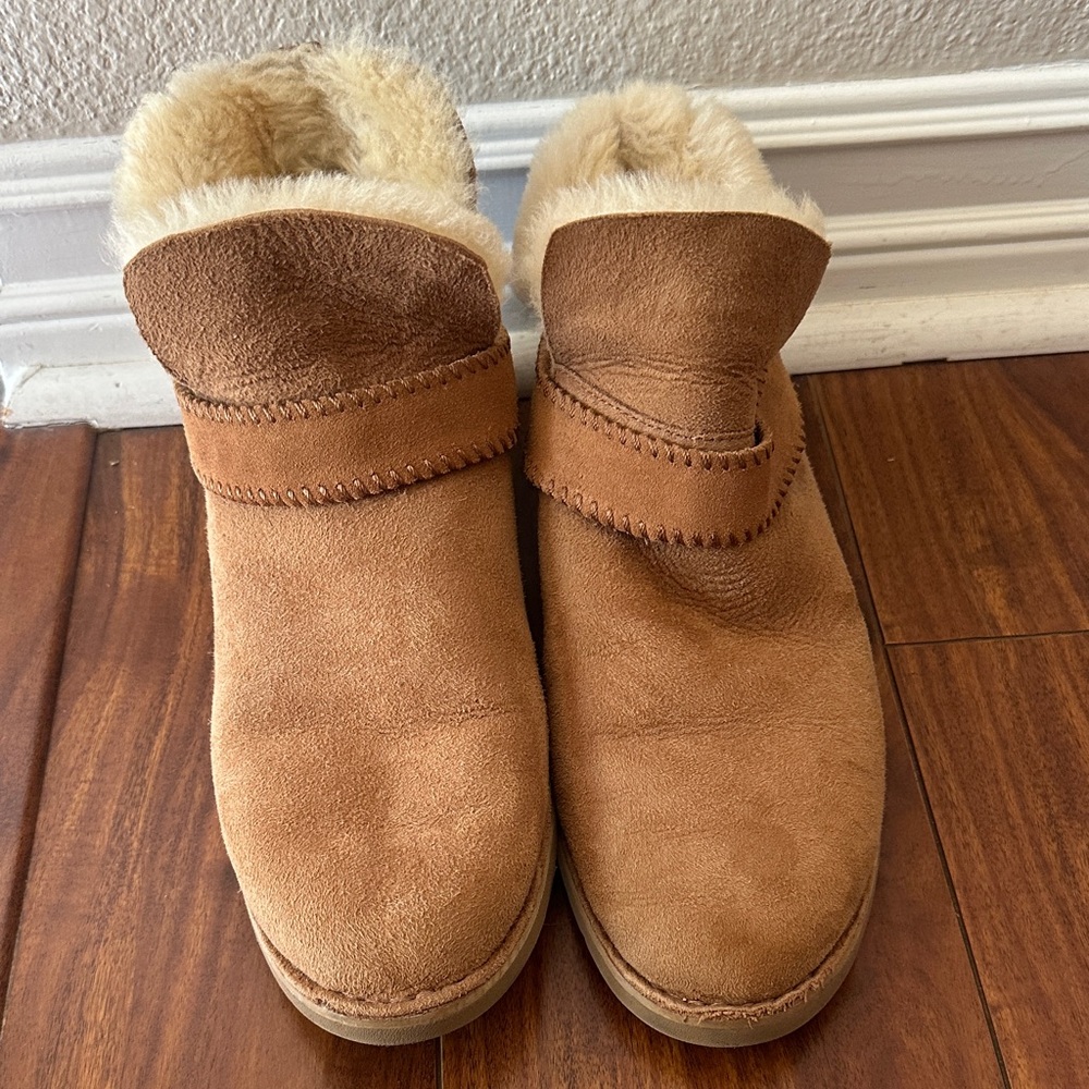 UGG Cozy Tan Suede Ankle Boots